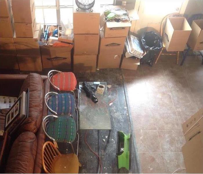 Contents stored in living room