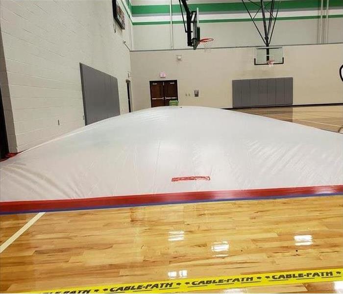 Gymnasium floor during containment