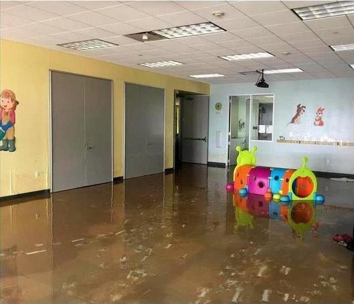 Nursery floor covered in water